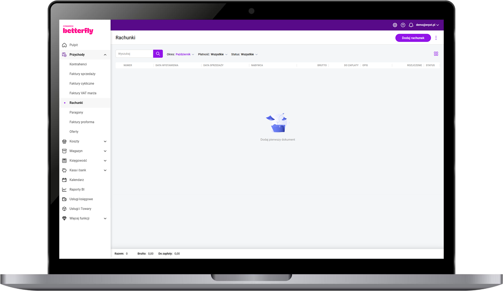 Fakturowanie online - zrzut ekranu programu