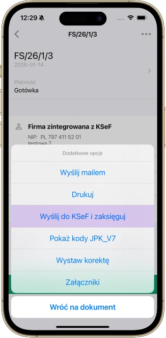 Wysyłanie faktury do KSeF