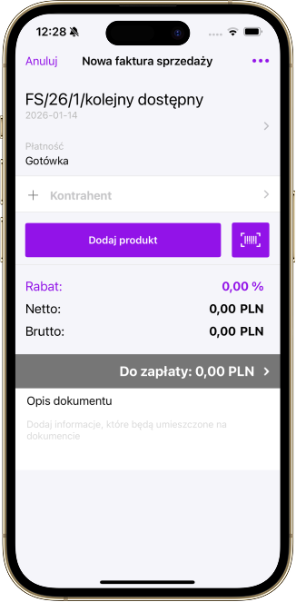 Nowa faktura sprzedaży