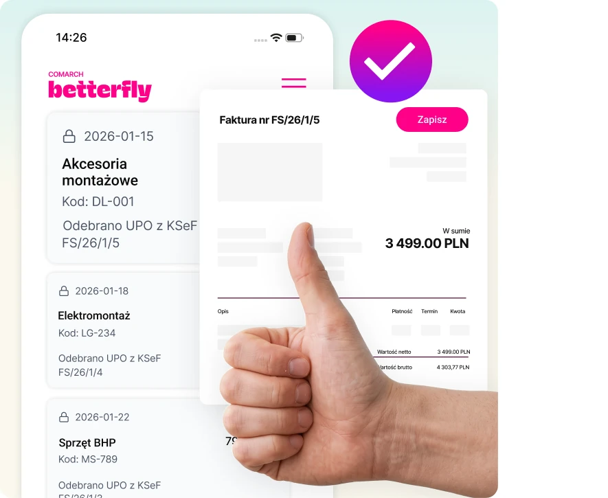Wystawianie faktur i dokumentów bez limitów w aplikacji Comarch Betterfly