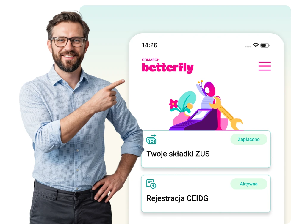 Wsparcie specjalistów — Biuro Rachunkowe prowadzi przez rejestrację firmy w aplikacji Comarch Betterfly
